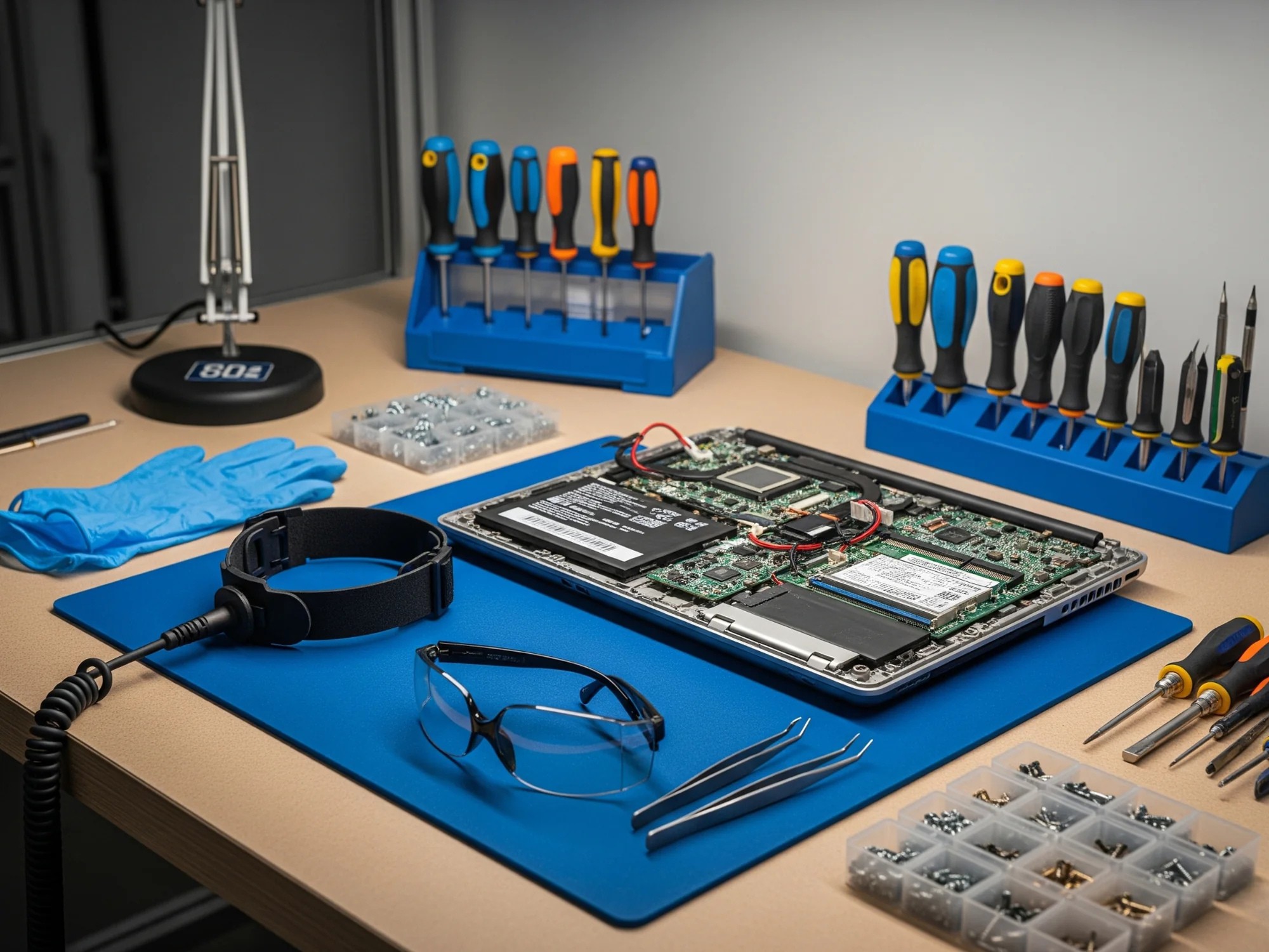 Puesto de desmontaje seguro de dispositivos electrónicos